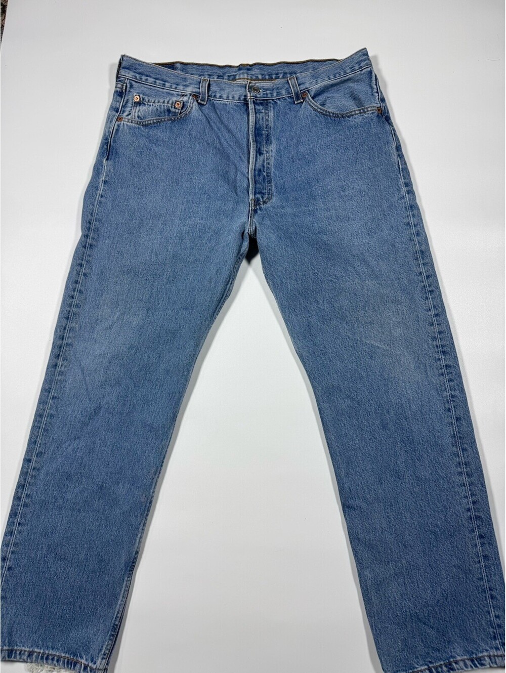 Levi’s 501 Jeans Men’s 38x30 Made in USA Vintage Button Fly Raw Hem Blue
